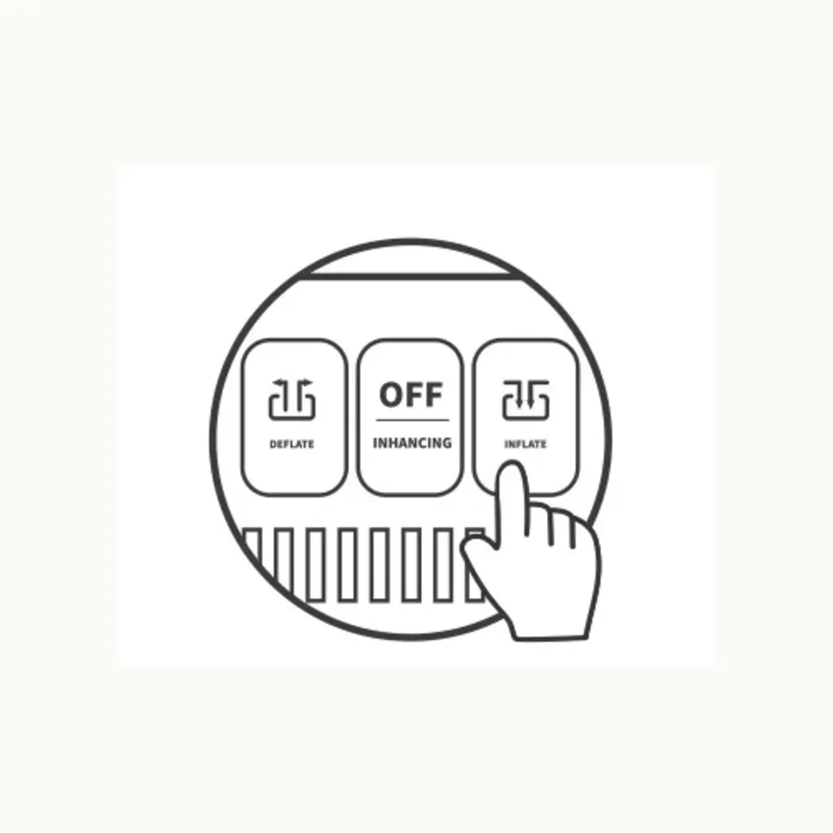 Pressing the inflate button on the Cloud Lounge pump